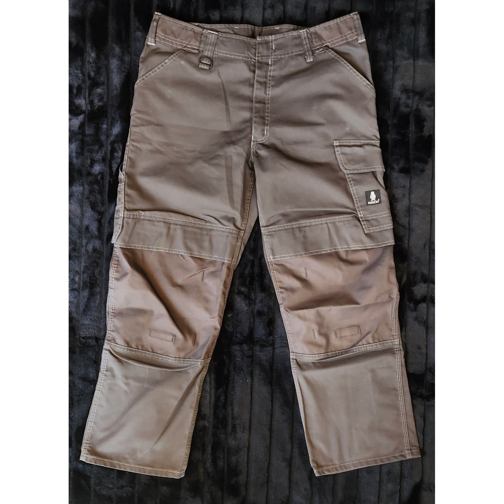 Mascot Carpenter Cargo Pants Mens 36x30* Gray Knee Pad Pocket Utility Workwear